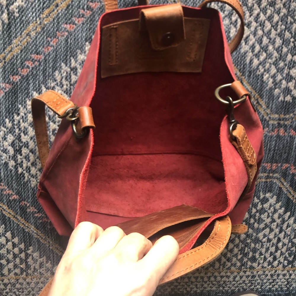 ABLE Brick Red Crossbody Crossbody Abrera Leather Handles - Picture 7 of 10